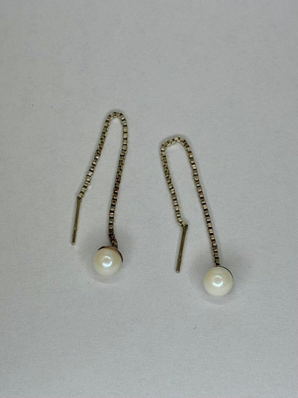 Pearl Silver Threader Earrings